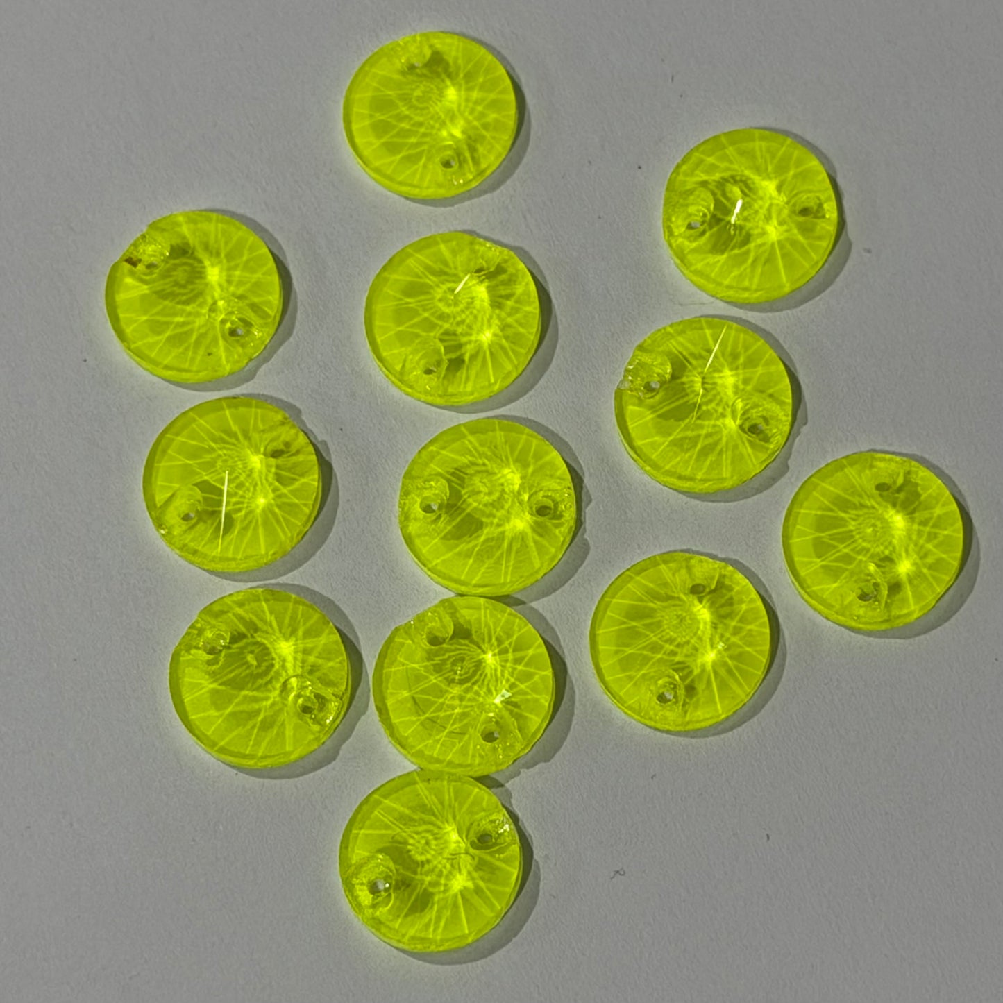 12mm Rivoli - Neon Yellow - Sew On
