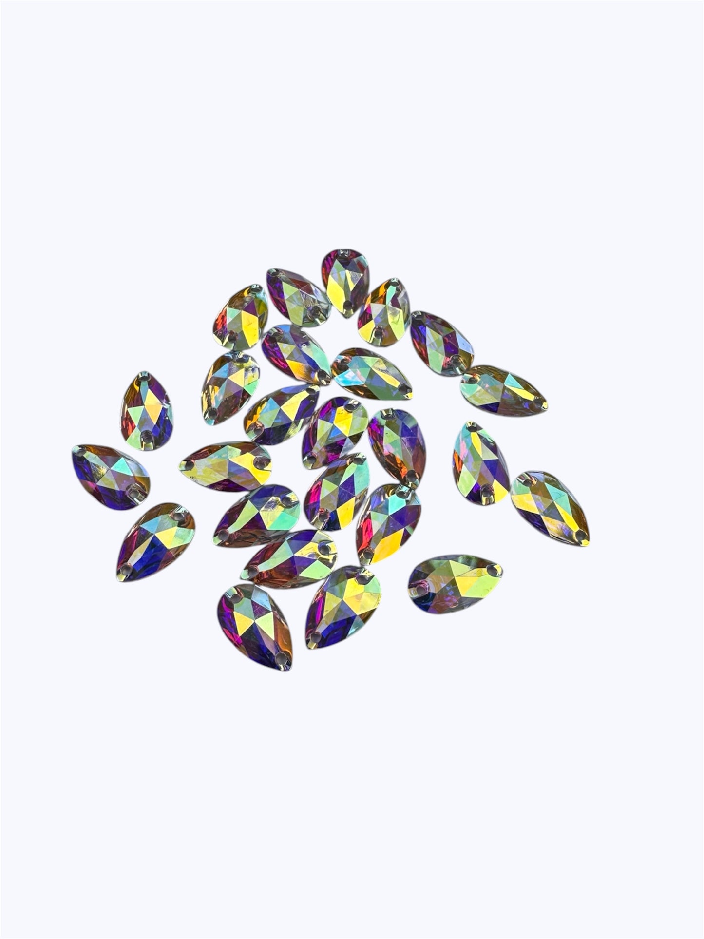 18mm Tear Drop - AB - Resin - Sew On