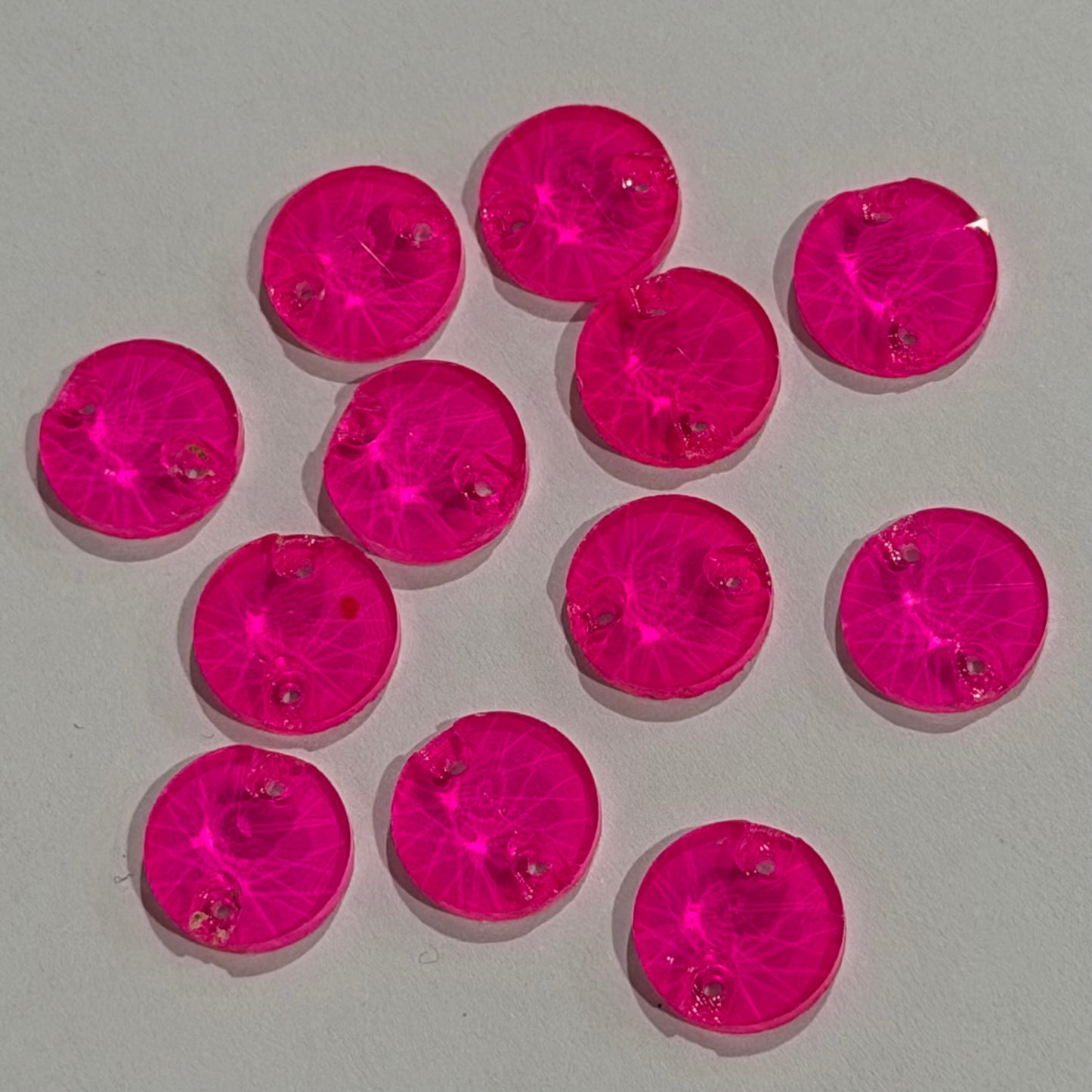 12mm Rivoli - Neon Pink - Sew On