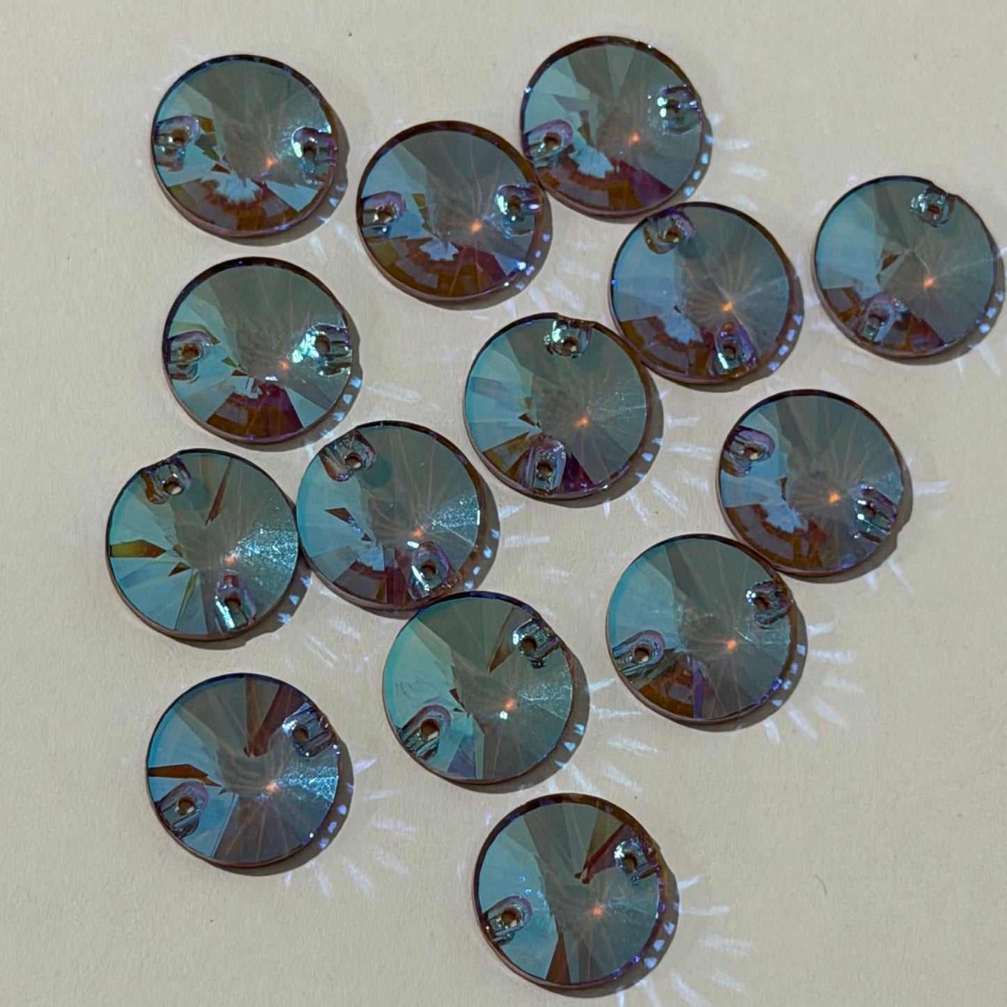 14mm Rivoli - Soft Grey - Sew On