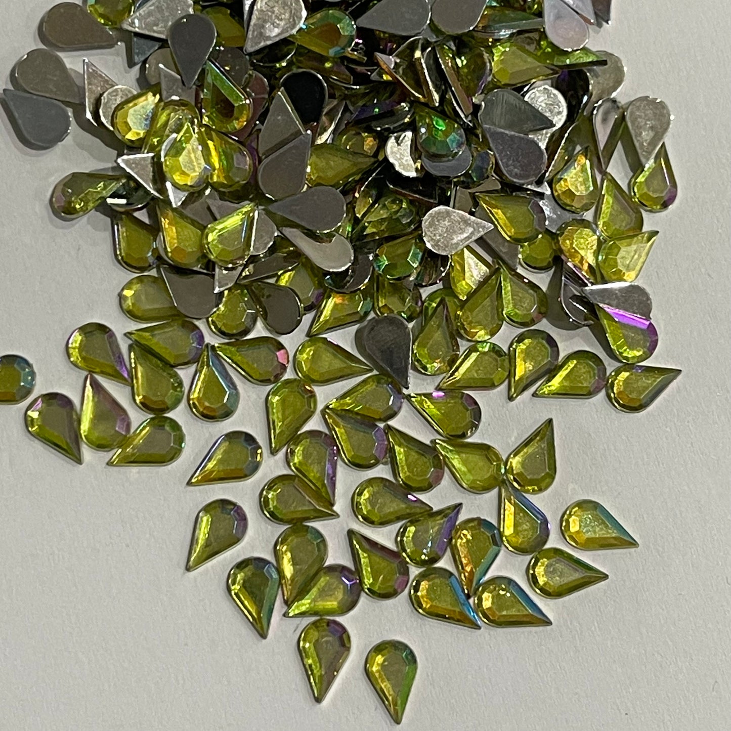 8mm Tear Drop - Citrine AB (Glue on