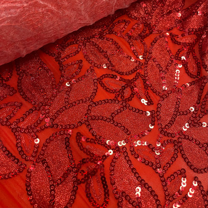 NEW Ava Red - Stretch Sequin Mesh