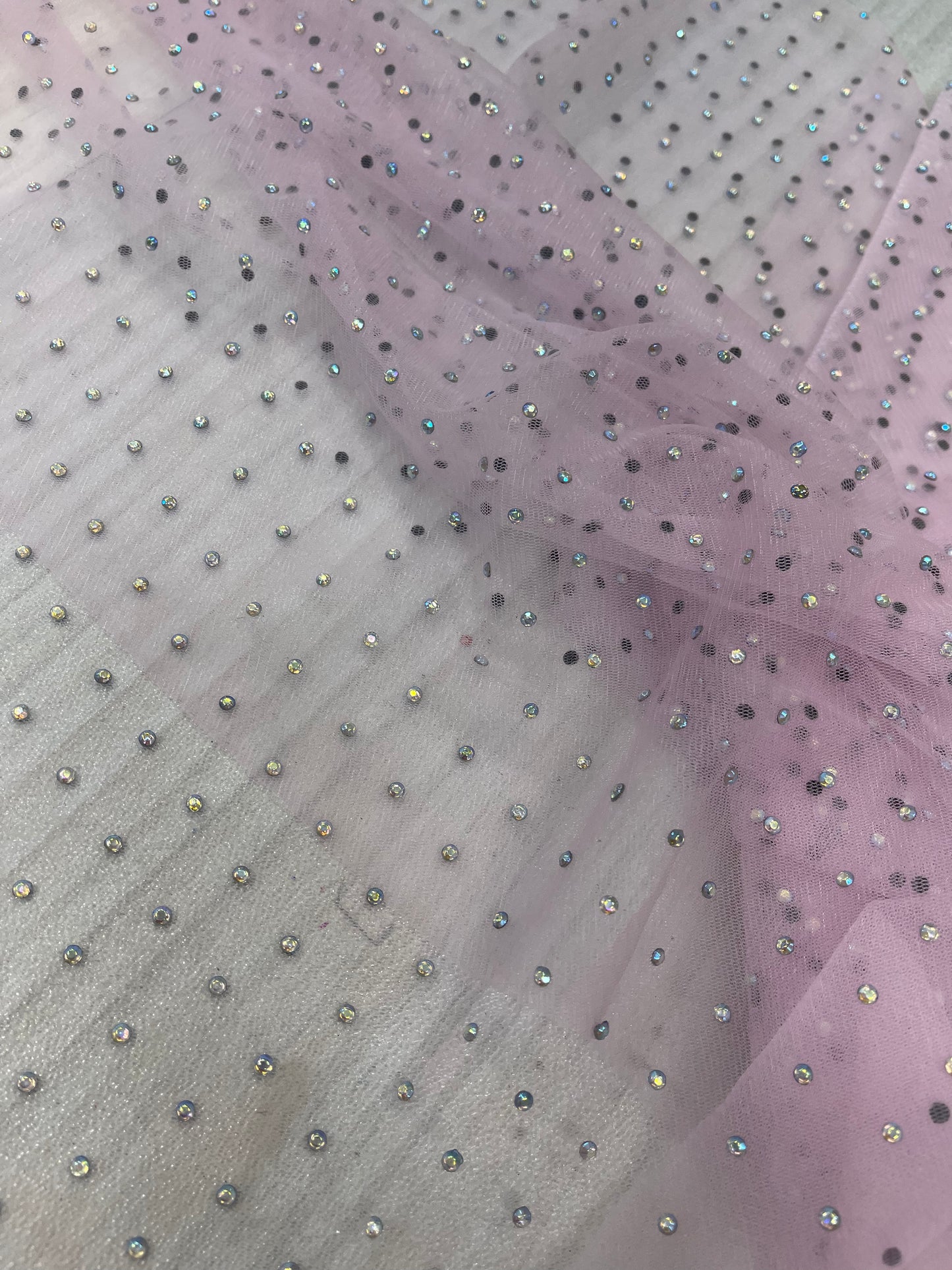 Pink - Stretch Crystal Nylon Mesh