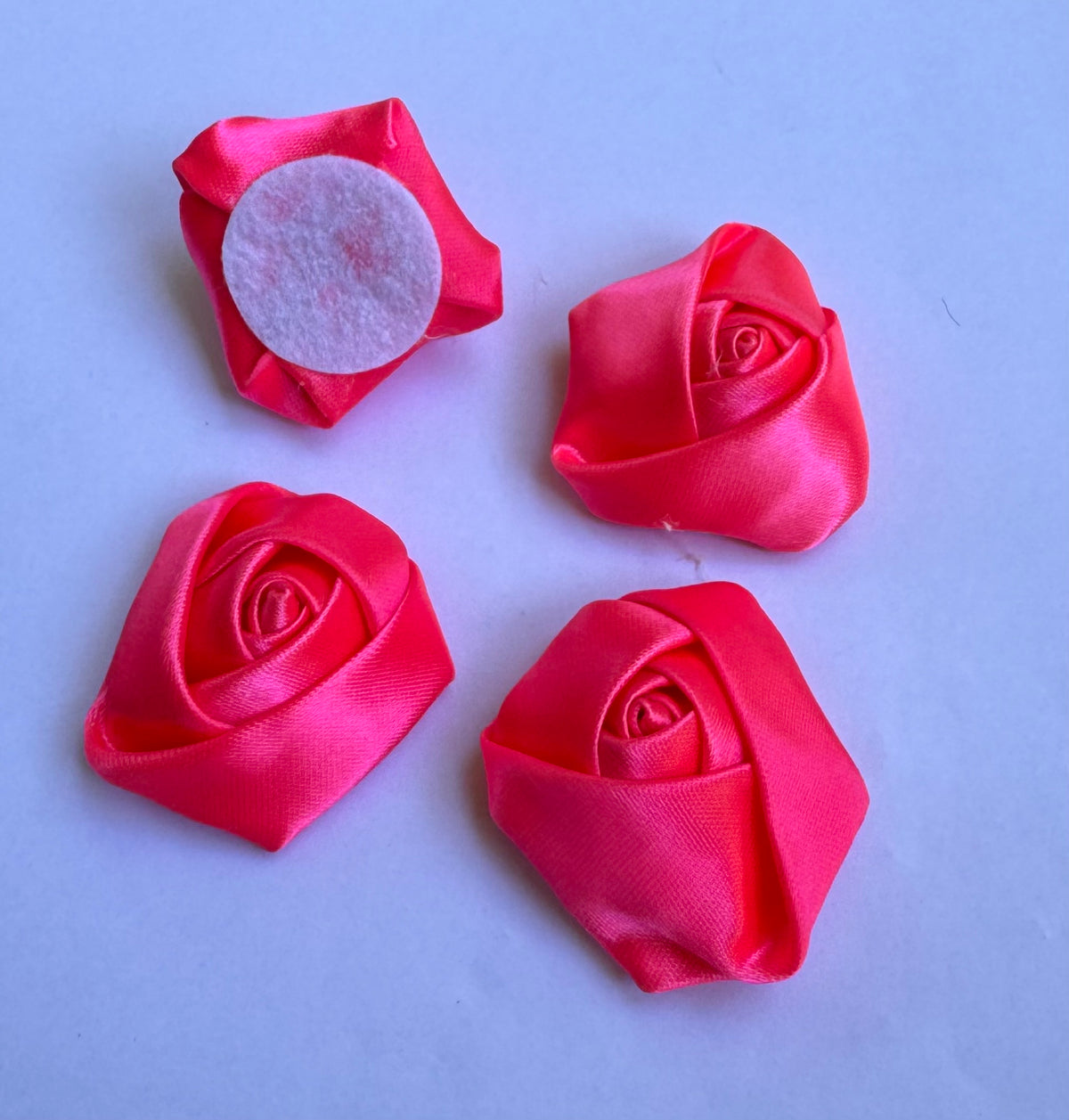 3D Satin Flowers - Coral