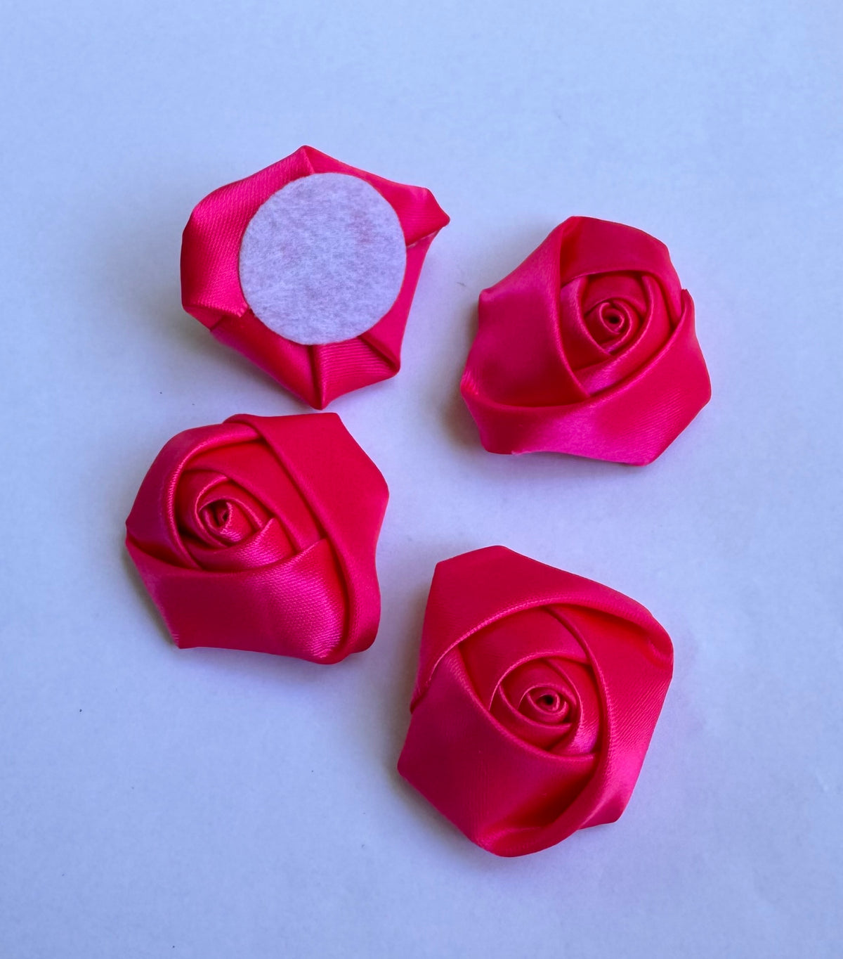 3D Satin Flowers - Neon Pink