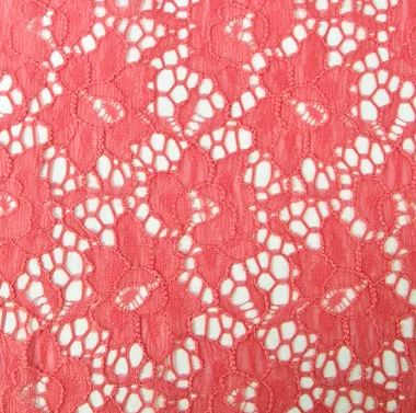 Coral - Floral Stretch Lace