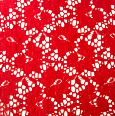 Red - Floral Stretch Lace