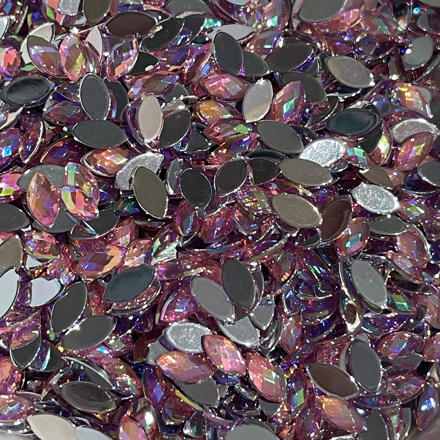 8mm Horseeye - Pink AB (Glue on)