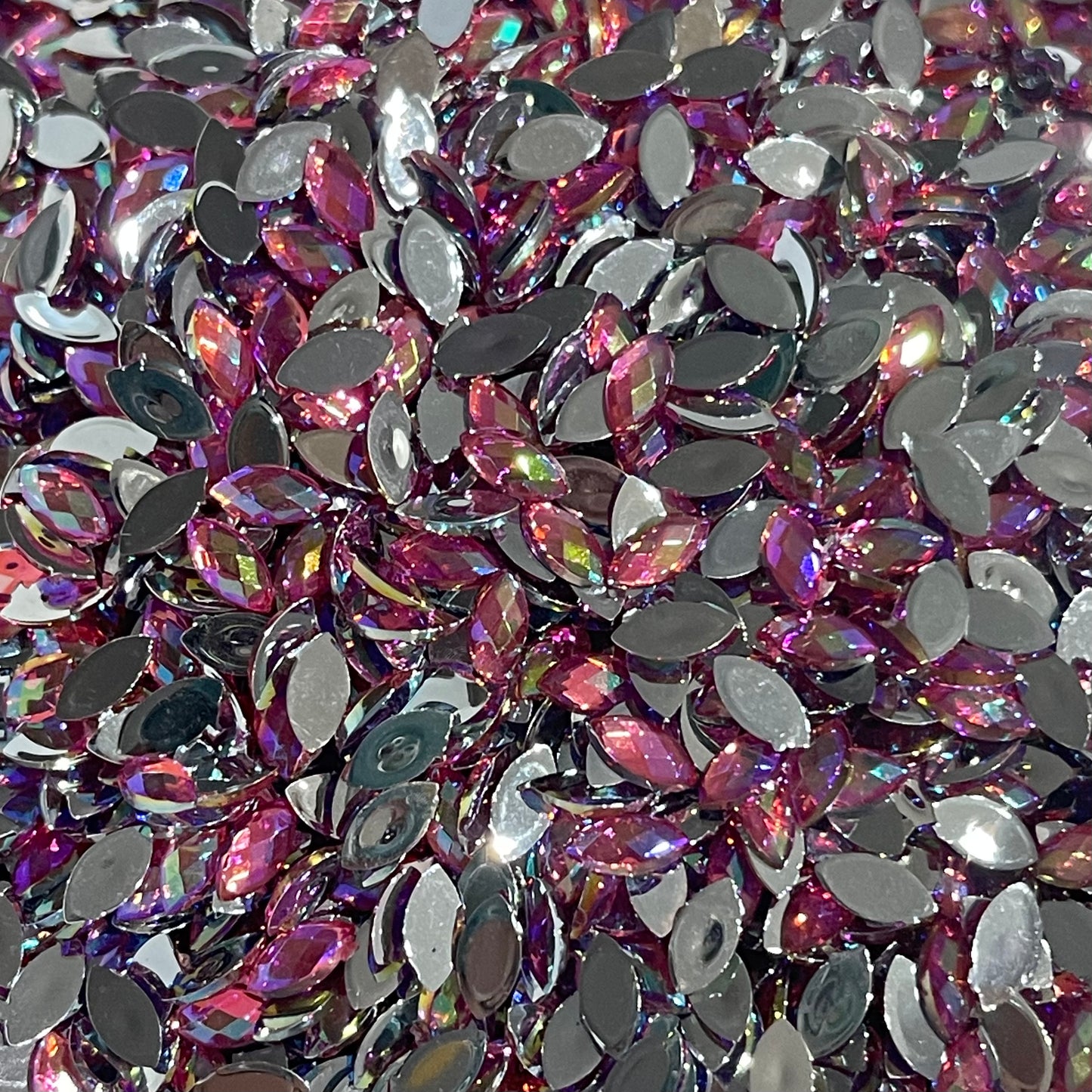 6mm Horseeye - Rose AB (Glue on)