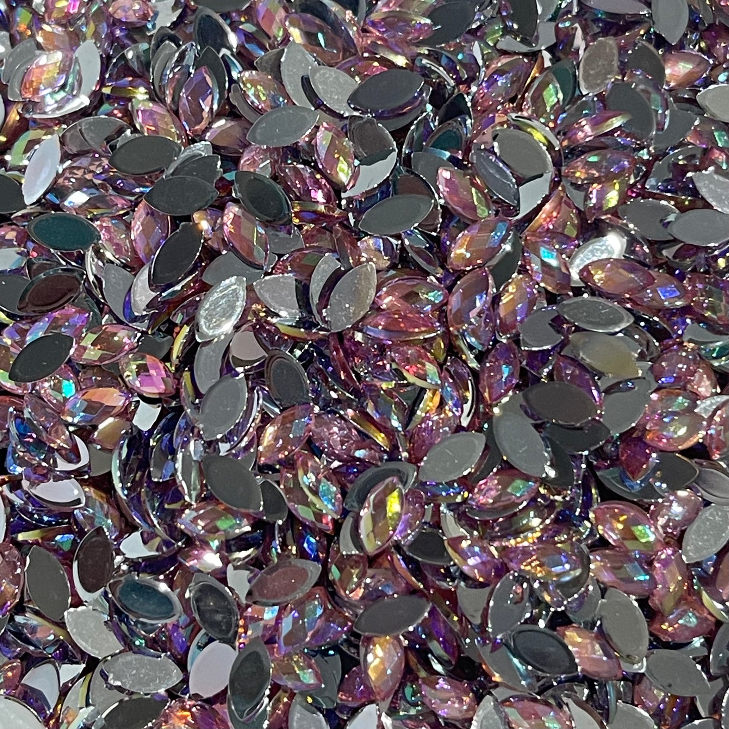 6mm Horseeye - Pink AB (Glue on)