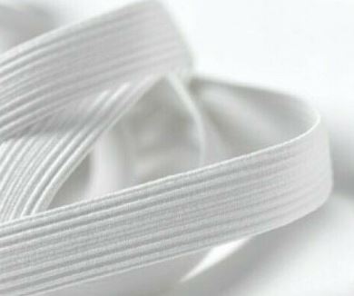 8mm Flat Braided - White