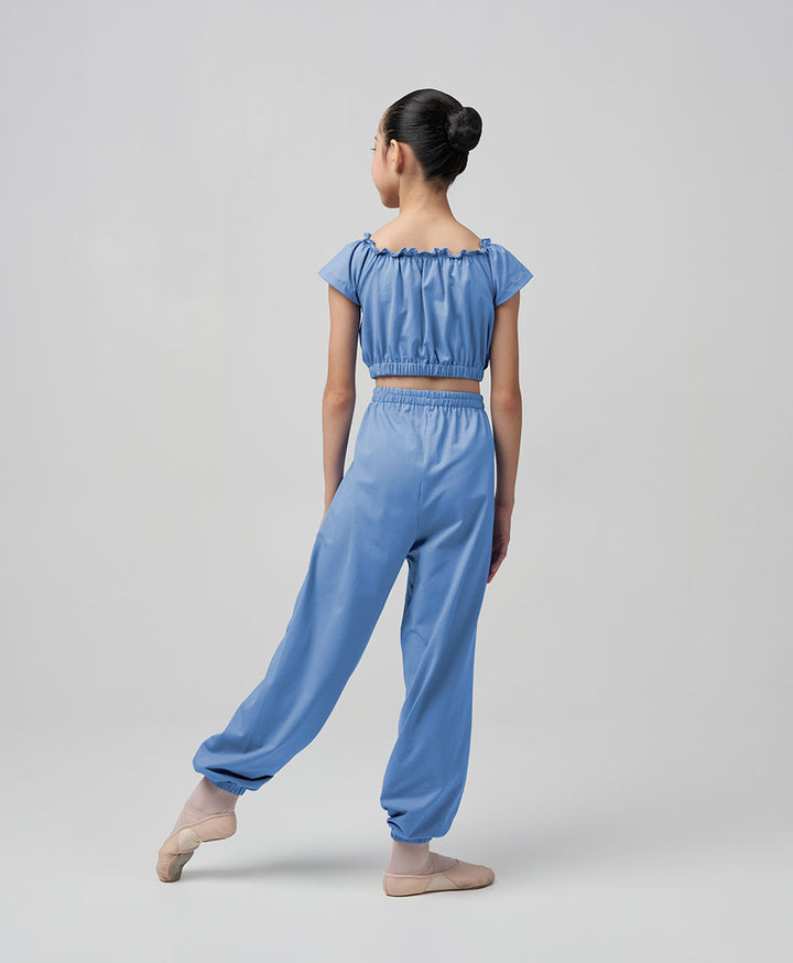 Lea Off Shoulder Crop Top - Wedgewood