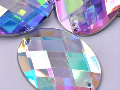18mm Oval - AB - Sew On