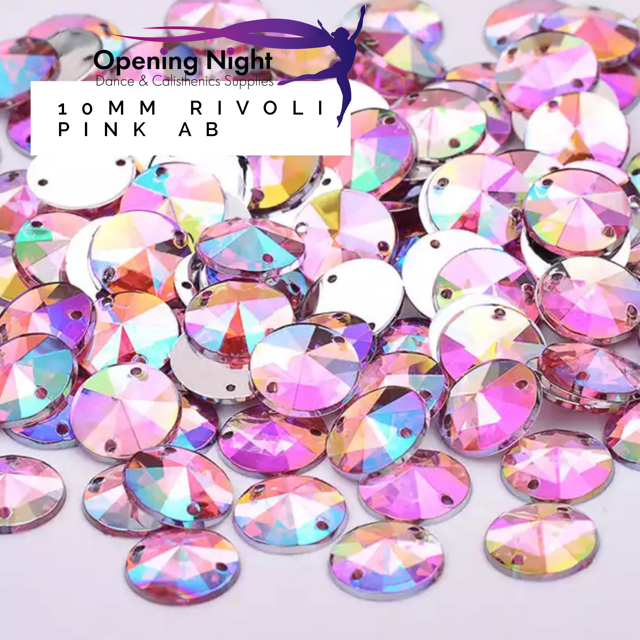 10mm, Rivoli - Pink AB