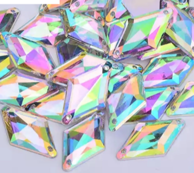 15mm Rhombus - AB - Sew On