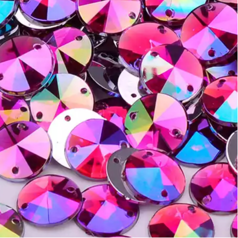 10mm Rivoli - Rose AB - Sew On