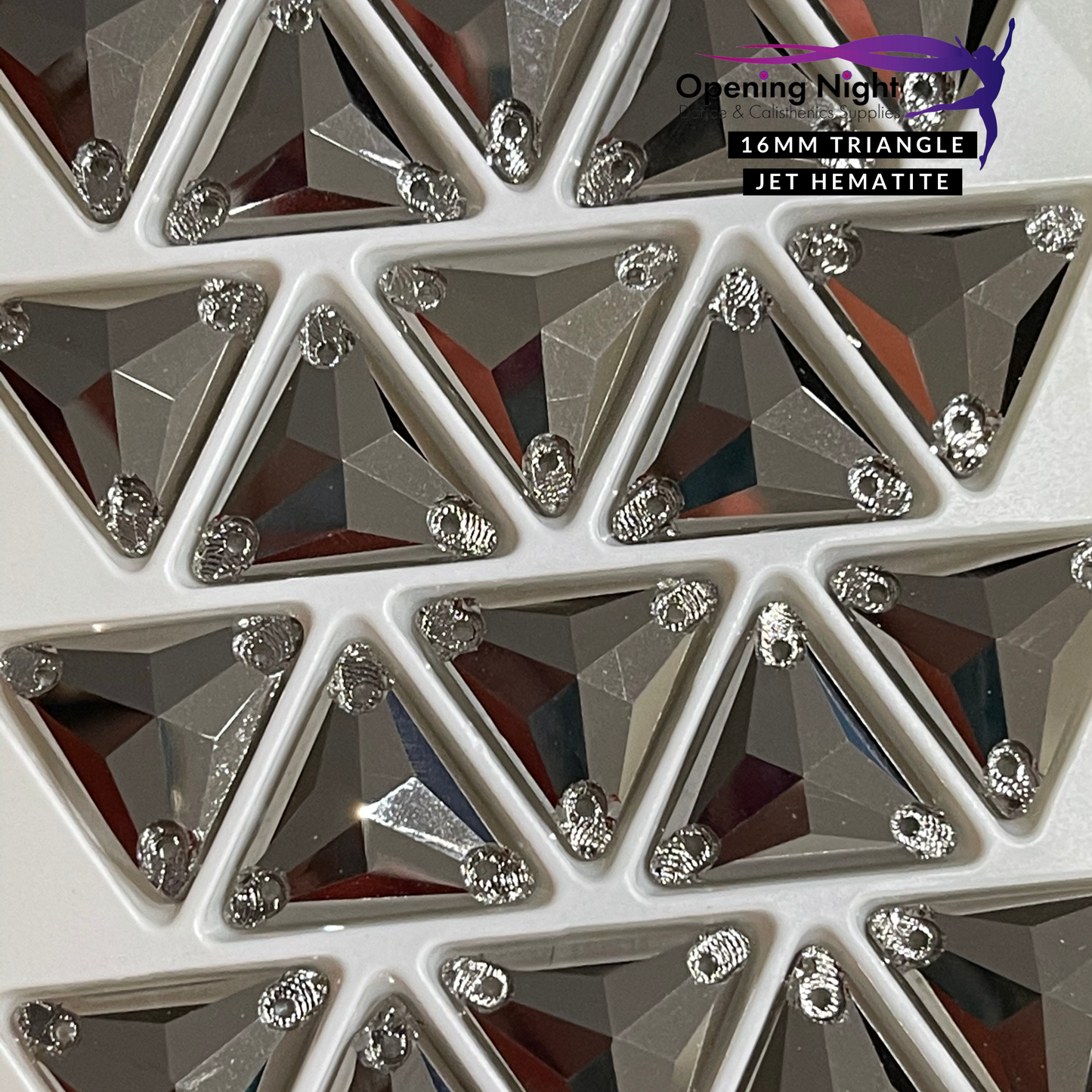Triangle 16mm, Jet Hematite