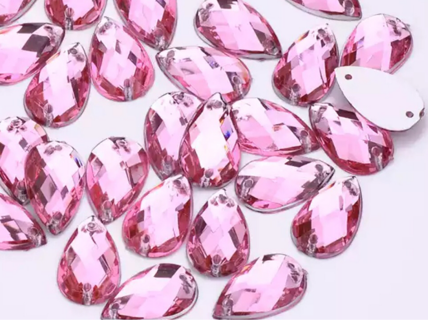 13mm Tear Drop - Light Pink - Sew On
