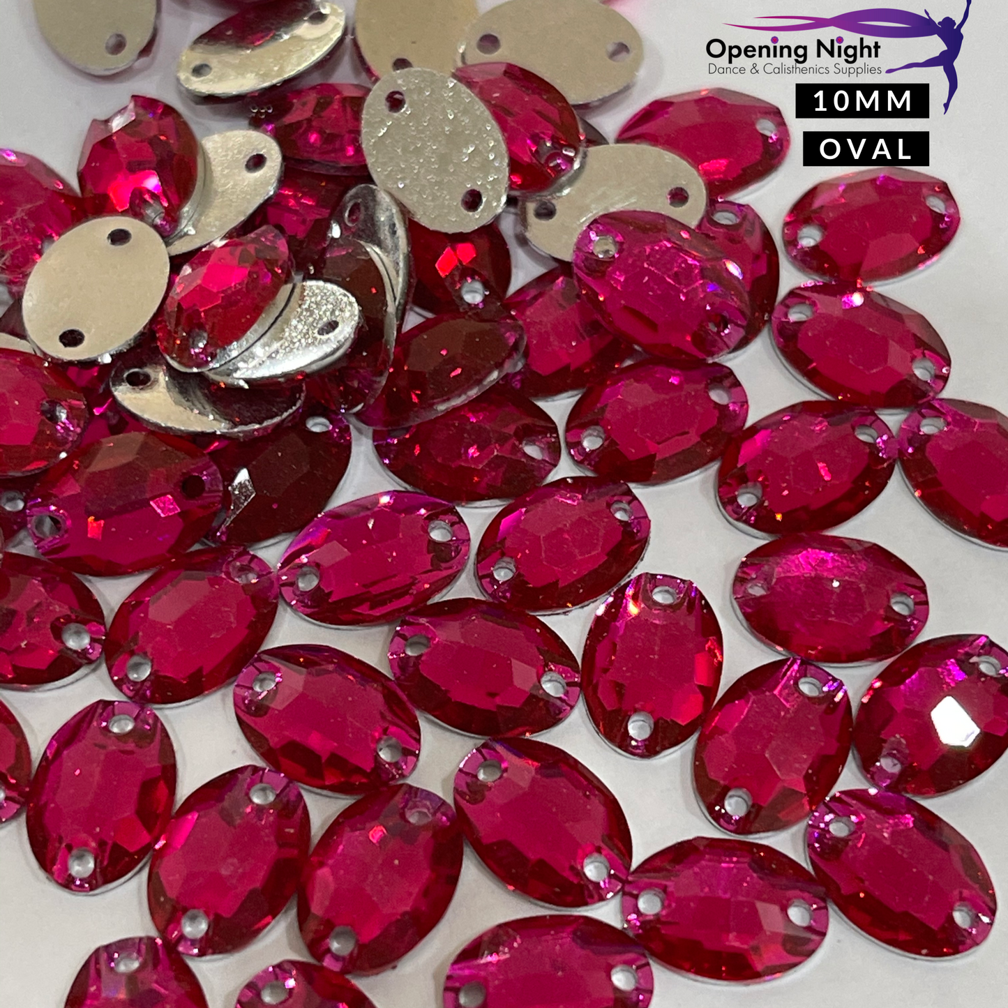 10mm, Oval - Fuchsia
