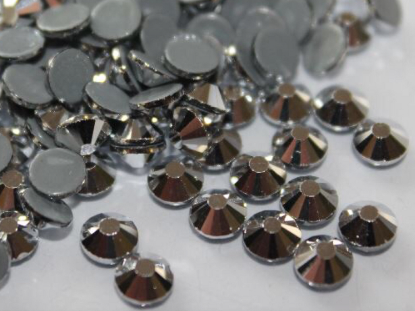 Silver Hematite - AAA Hotfix Diamante Crystals