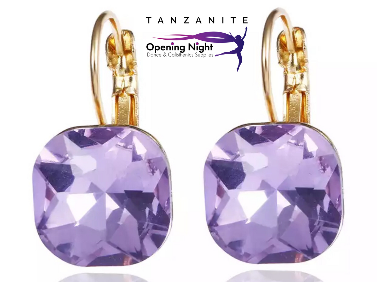 Earrings - Austrian Crystal Square Stud