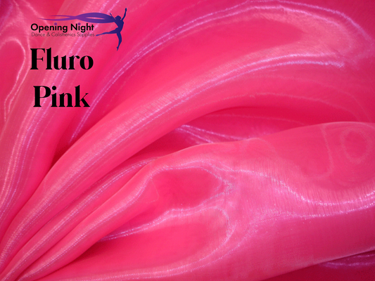 Fluro Pink - Glass Crystal Organza