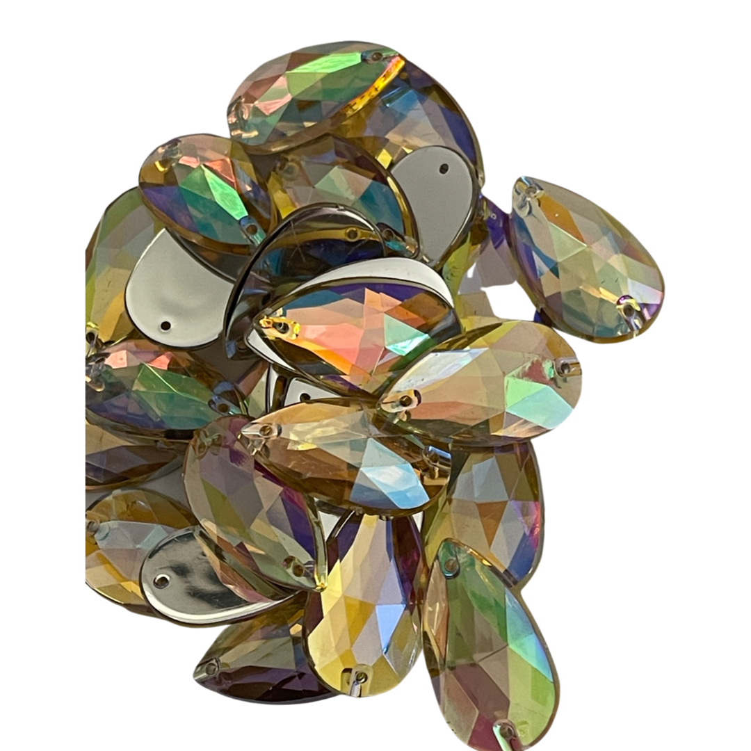 28mm Tear Drop - Jonquil AB - Acrylic - Sew On