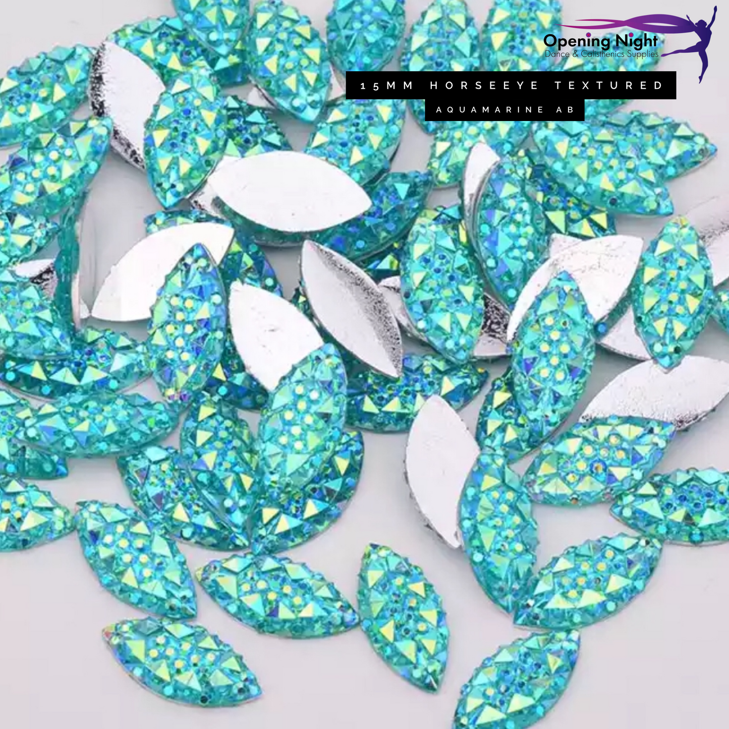 15mm, Horseeye Textured - Aquamarine