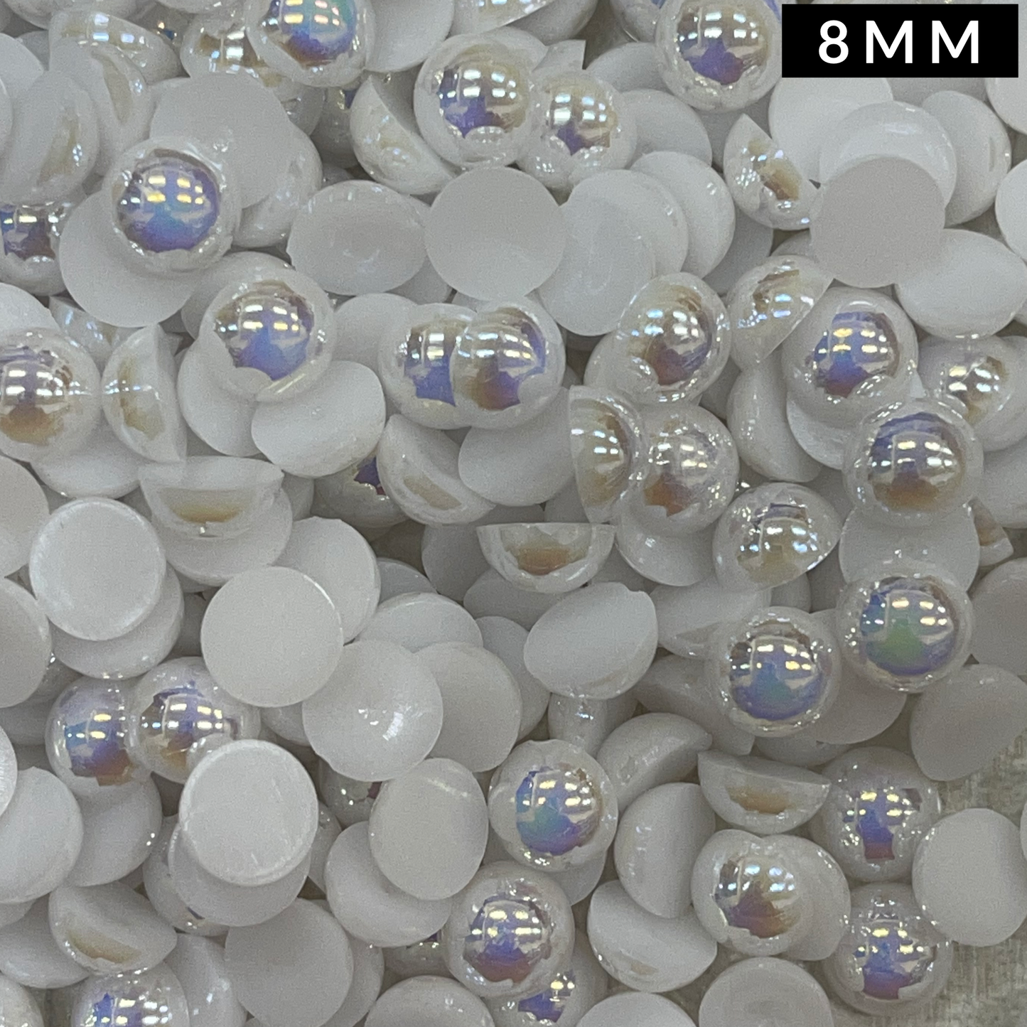 White AB Pearl Flatback