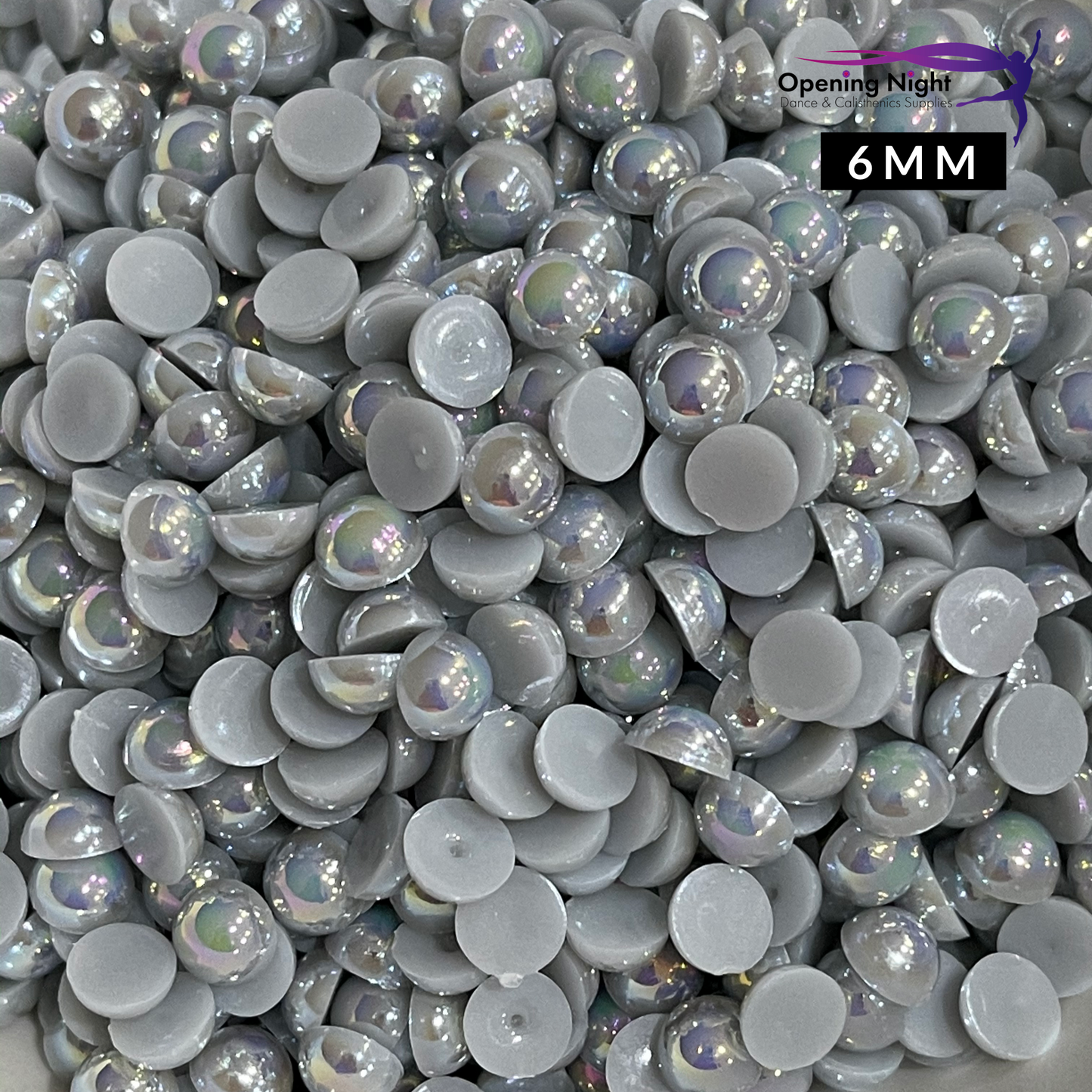 Pearl Flatback - Grey AB