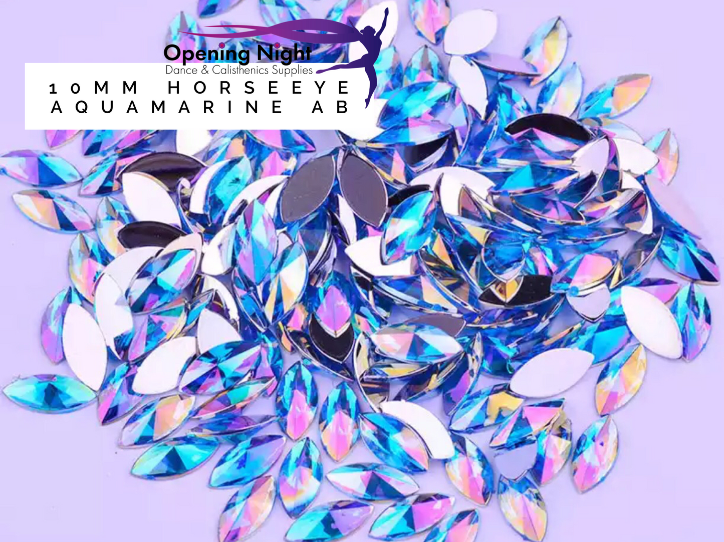 10mm Horseeye - Aquamarine AB (Glue on)