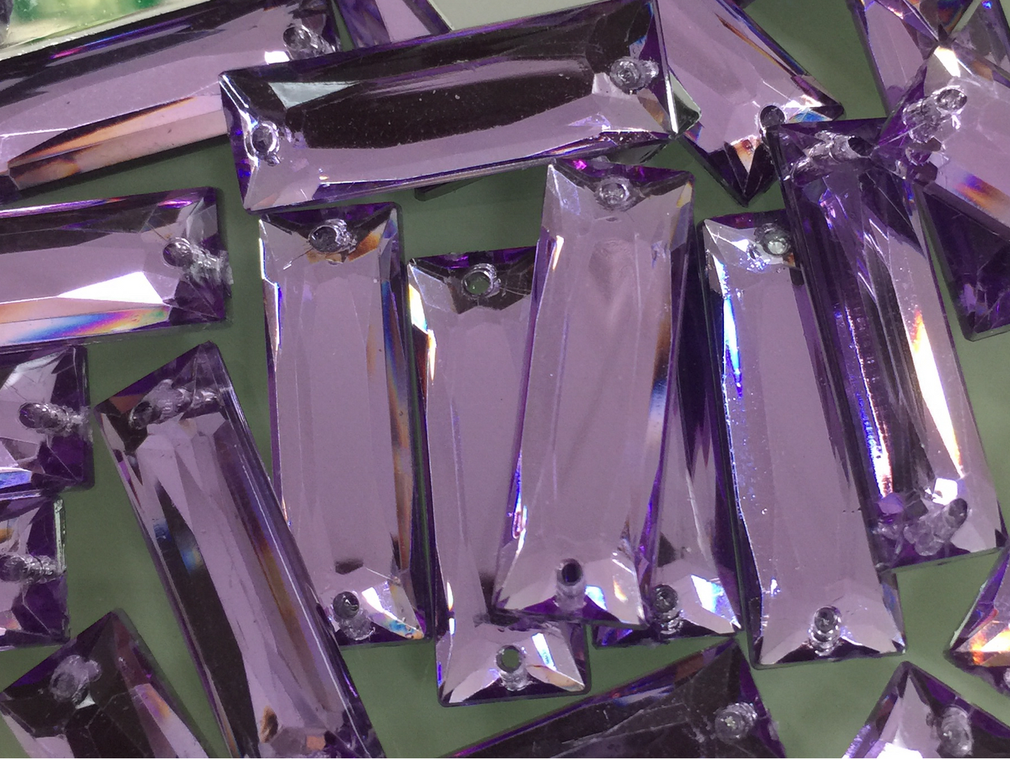 24mm Long Rectangle - Light Purple - Sew On