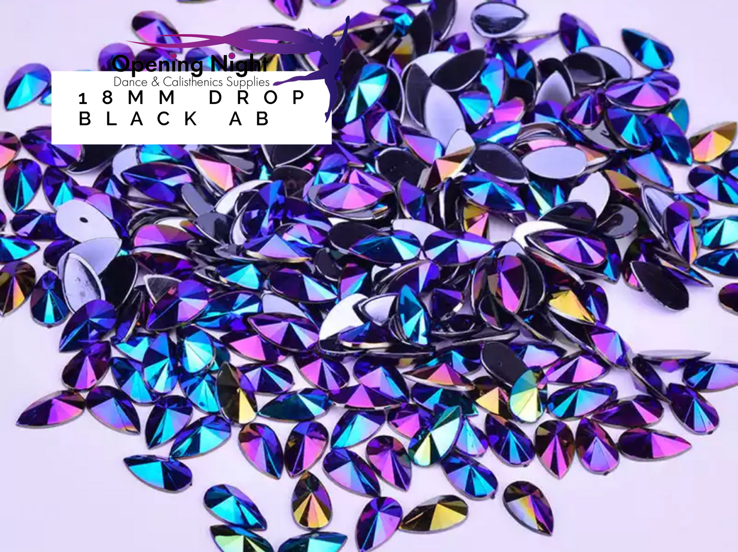 18mm, Drop - Black AB