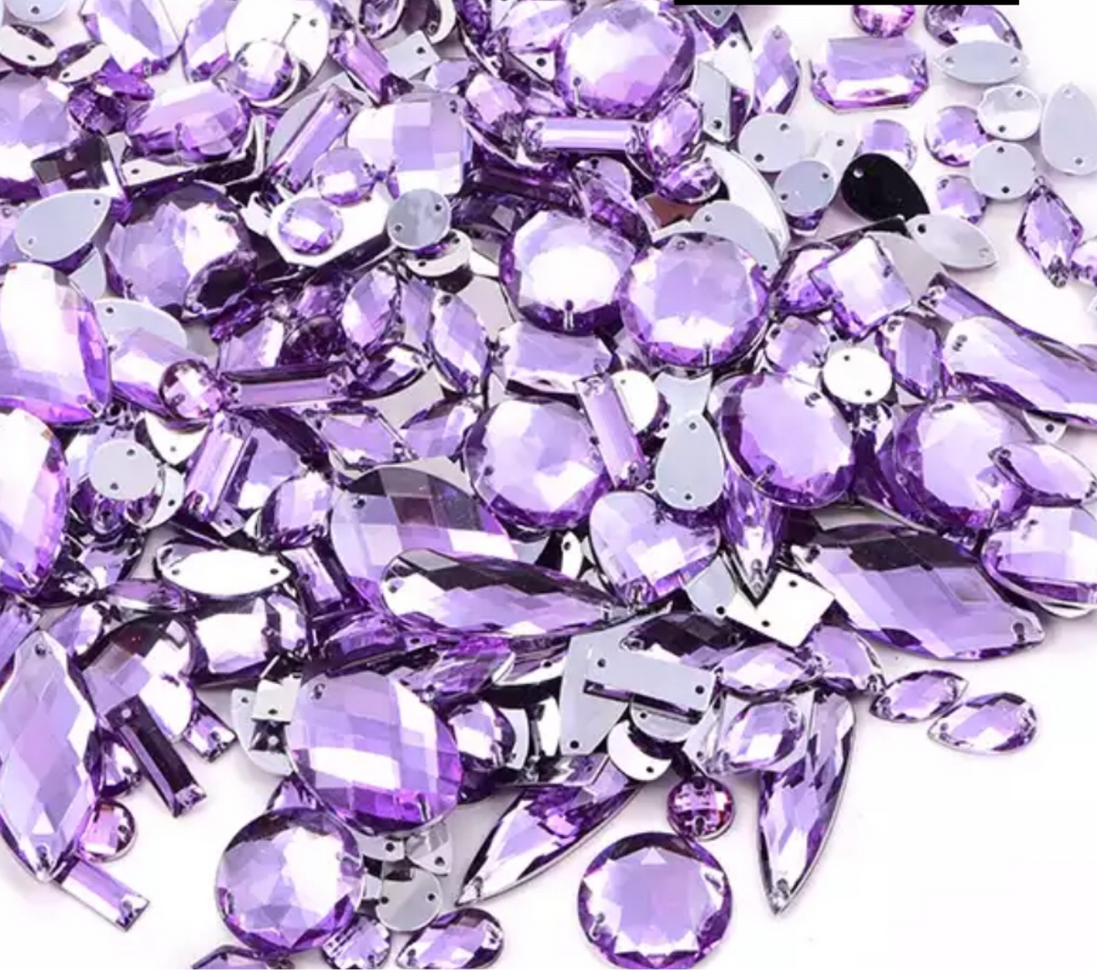 Assorted Mix Pack - Light Purple - Acrylic - Sew On
