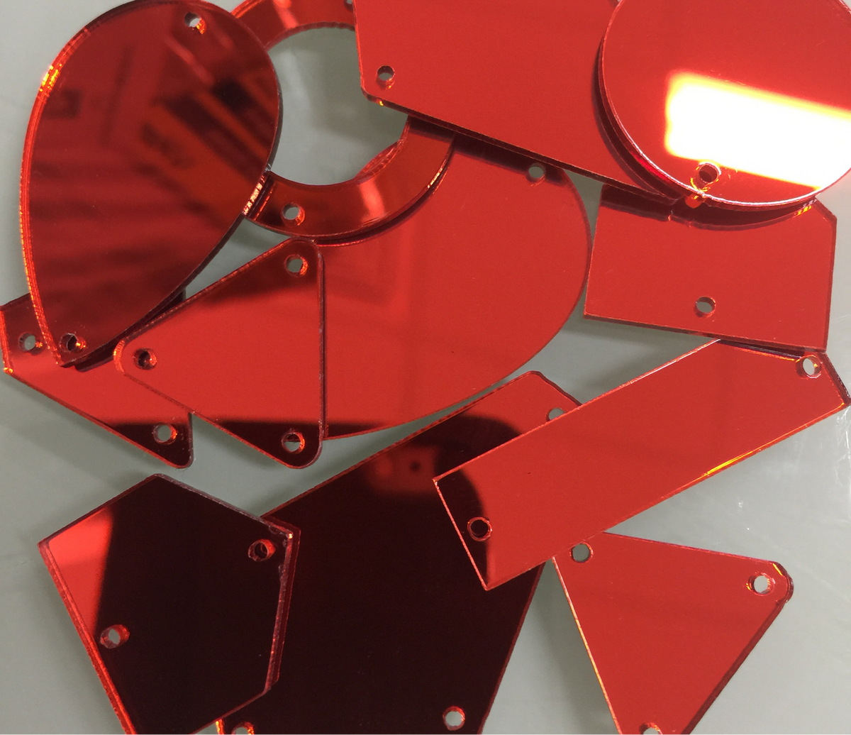 Red - Acrylic Mirror Pieces