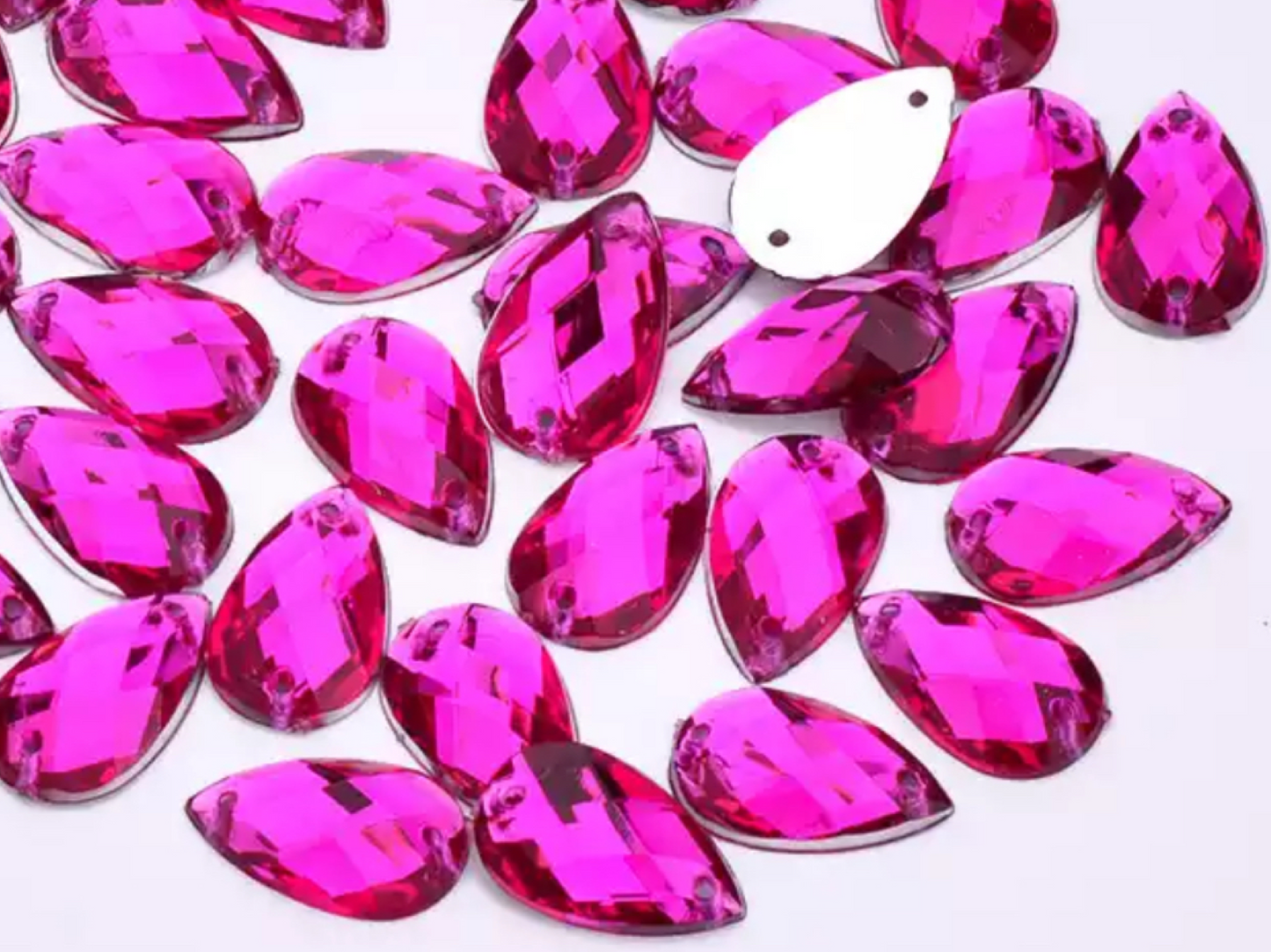 13mm Tear Drop - Fuchsia - Sew On