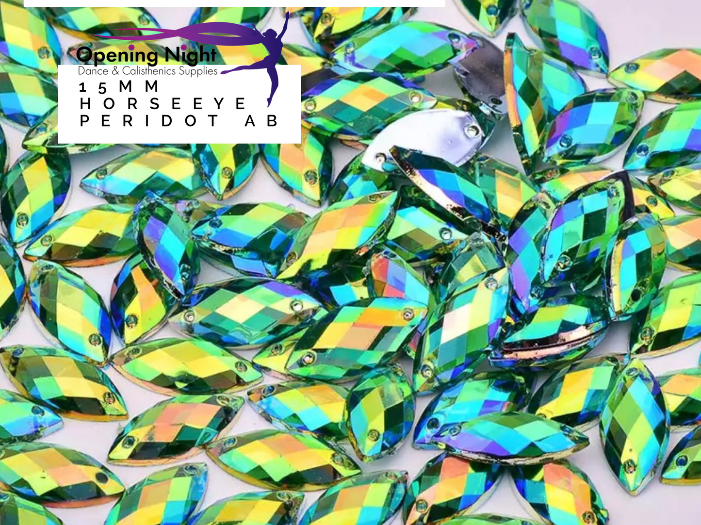 15mm, Horseeye - Peridot AB