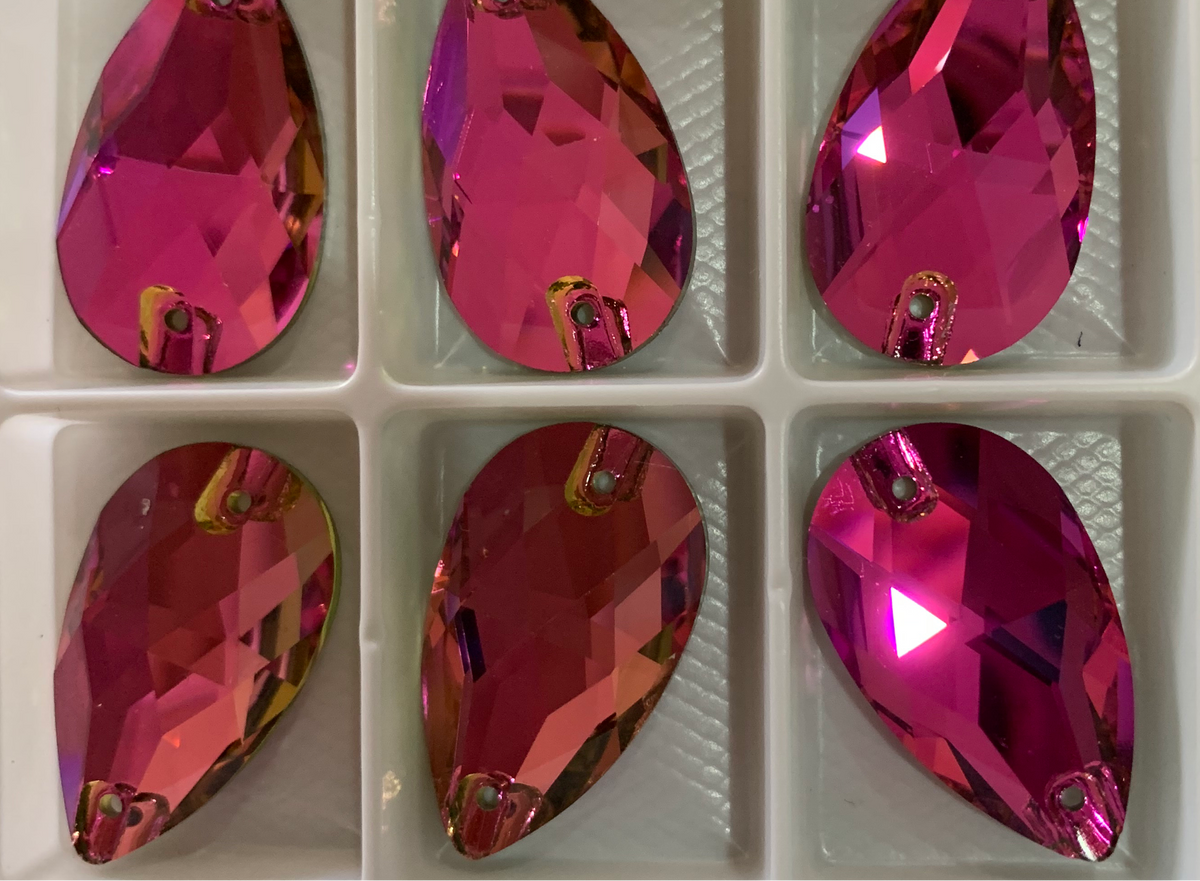 28mm Tear Drop - Rose - Glass