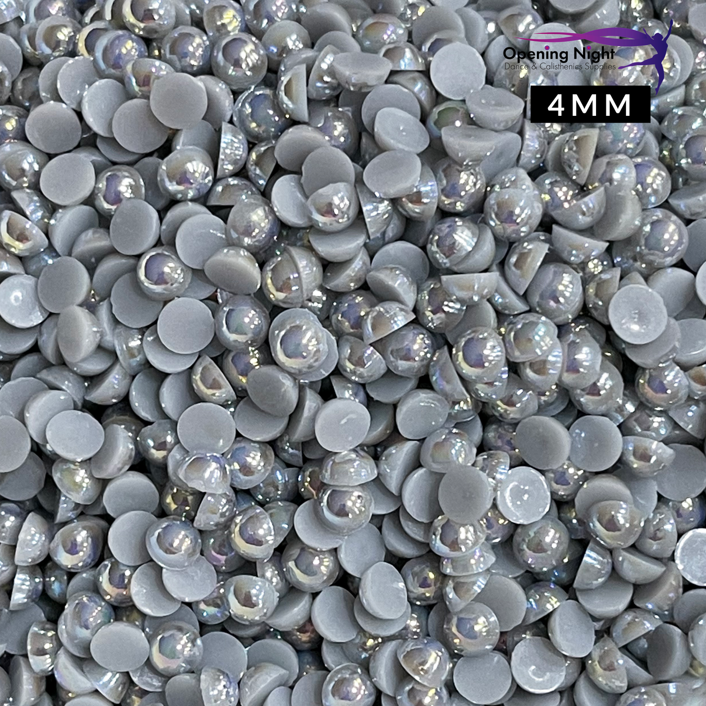 Pearl Flatback - Grey AB