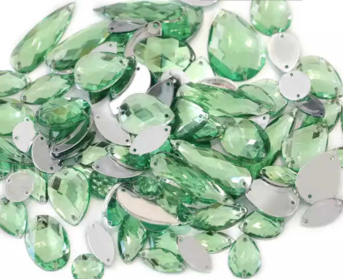 Assorted Mix Pack - Light Peridot - Acrylic - Sew On