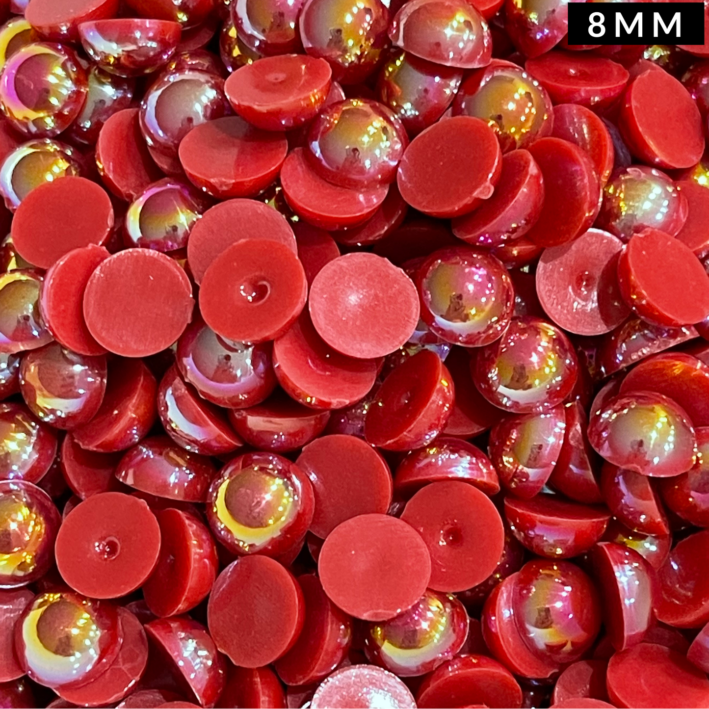 Red AB Pearl Flatback