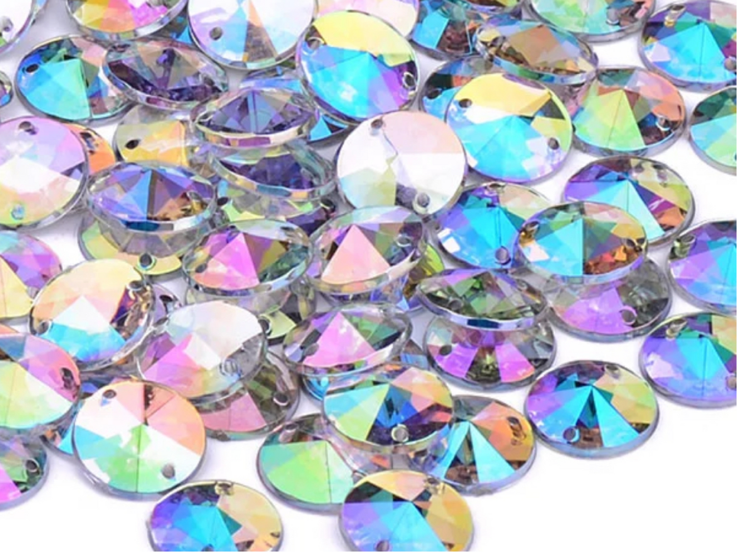 10mm Rivoli - AB - Sew On