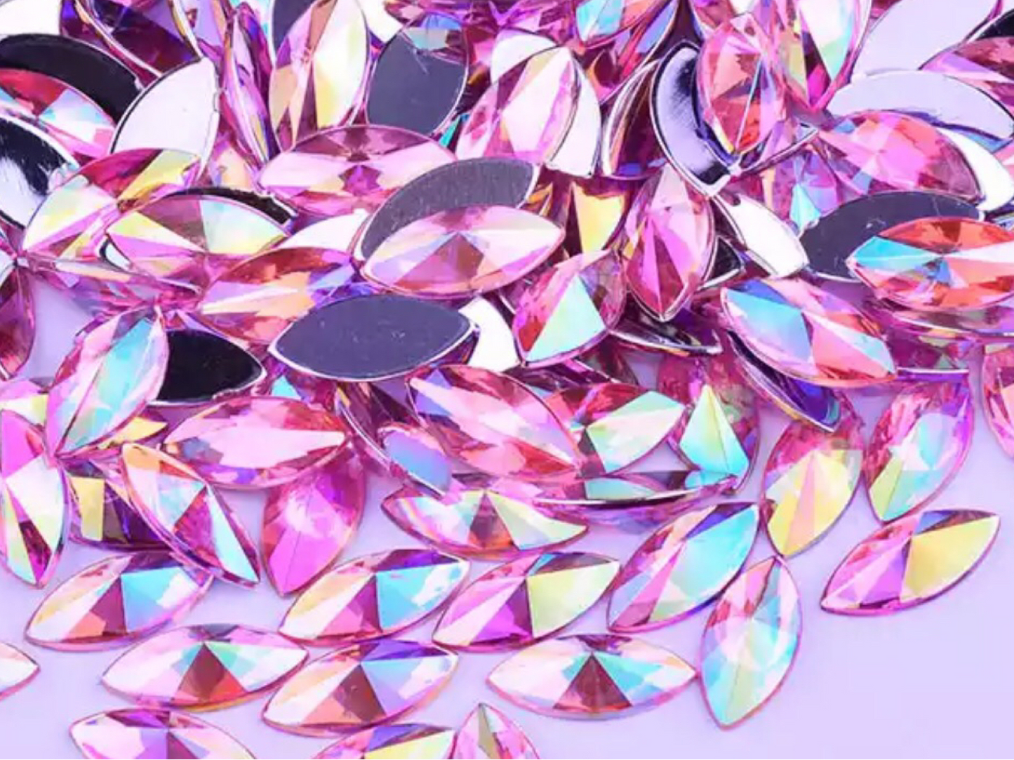 10mm Horse Eye - Light Pink AB - Glue On