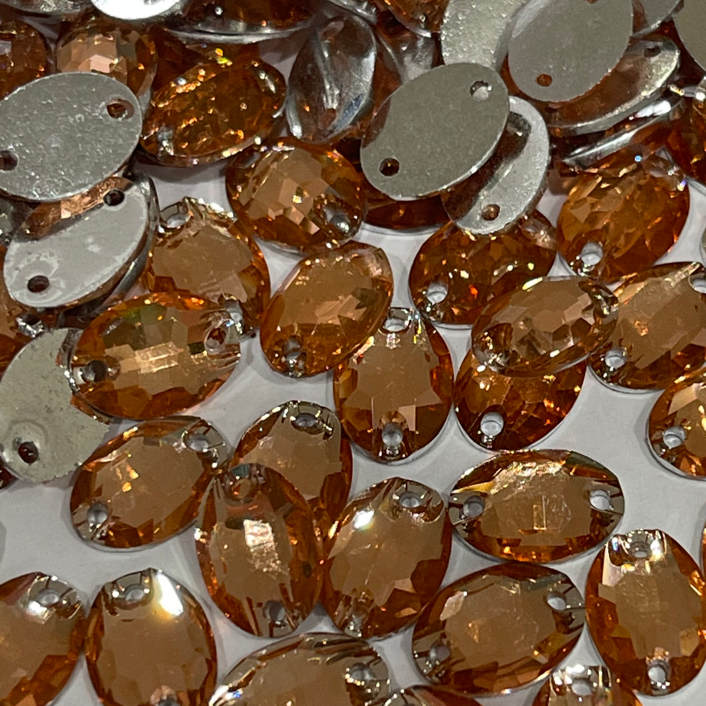 10mm Oval - Peach - Sew On