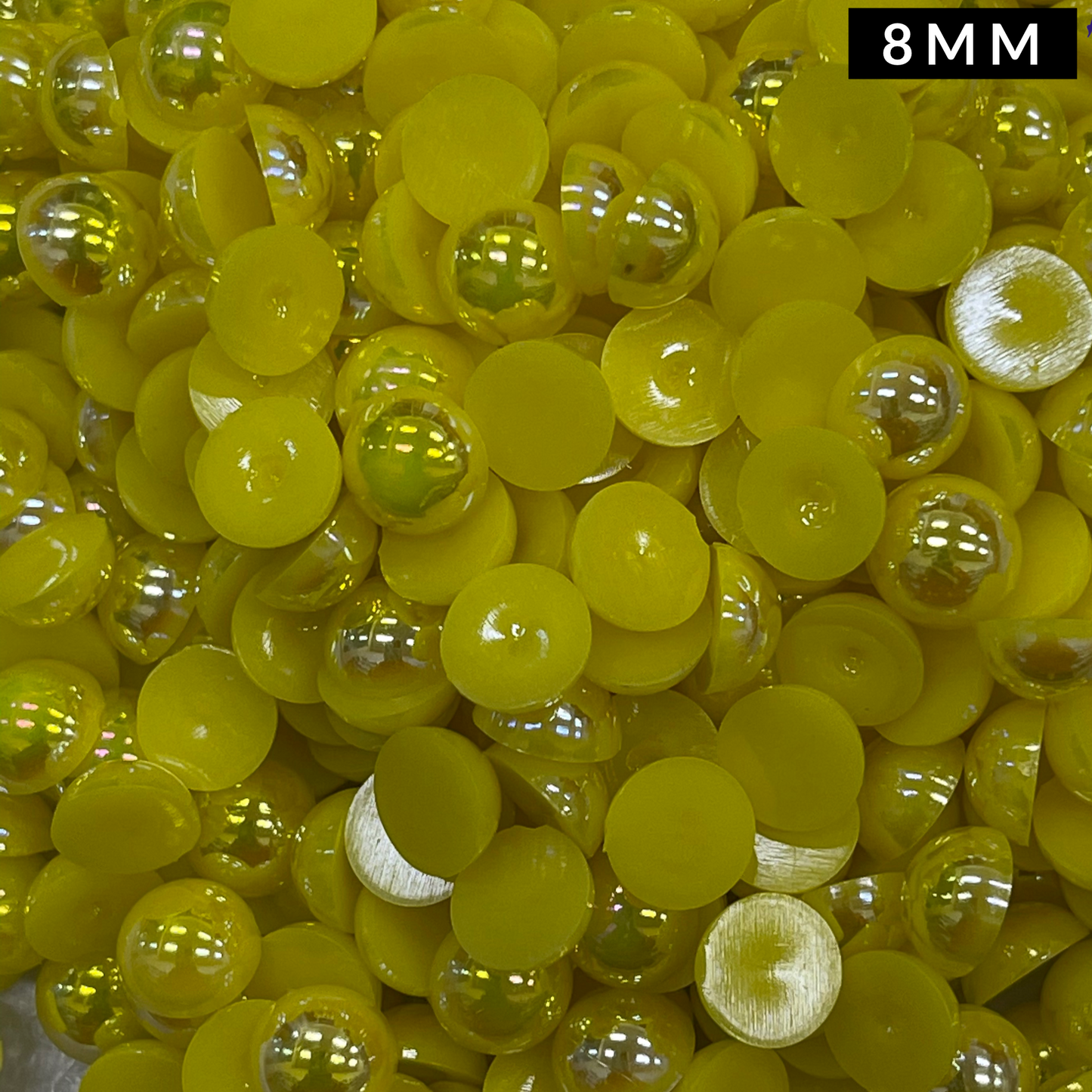 Yellow AB Pearl Flatback