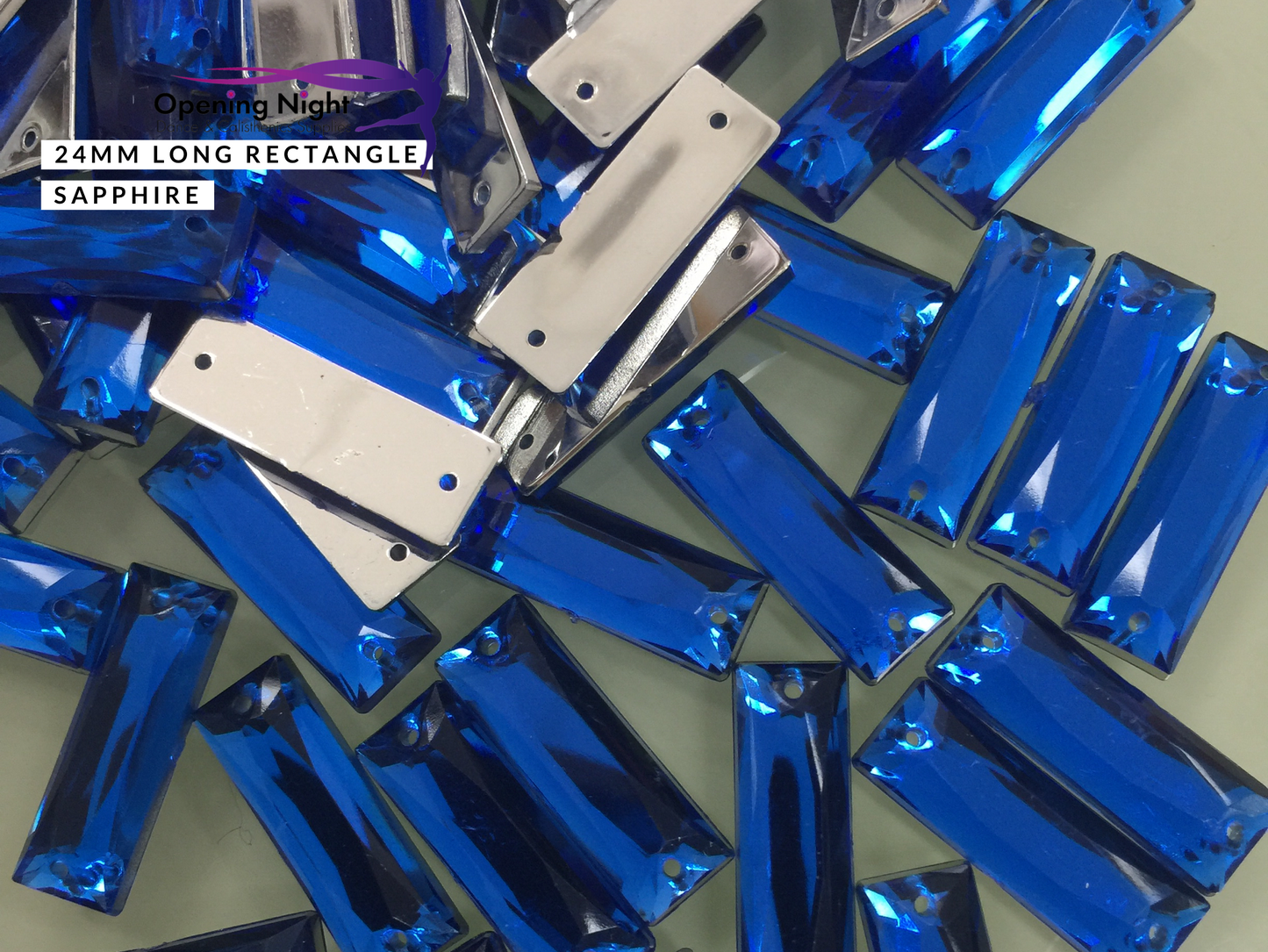 24mm, Long Rectangle - Sapphire