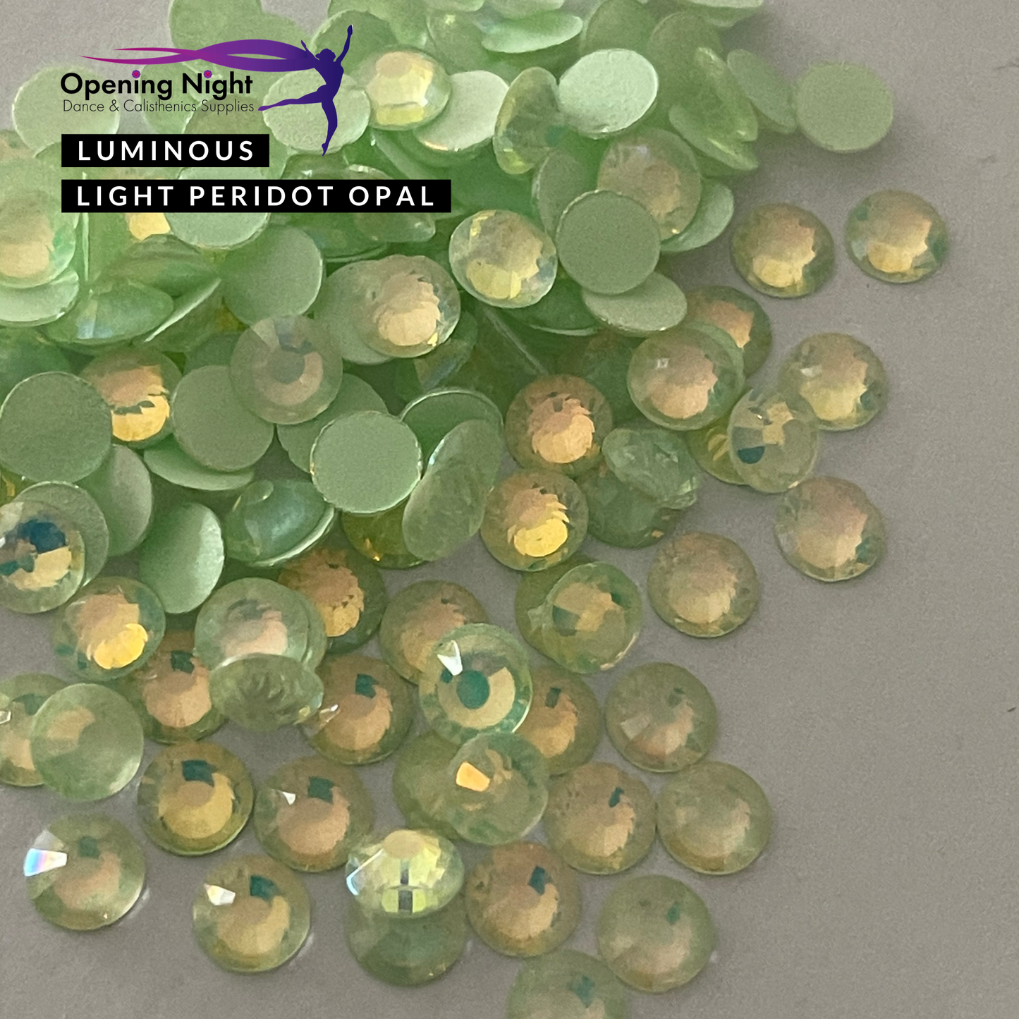 Luminous Light Peridot Opal - AAA Non Hotfix Diamante Crystals