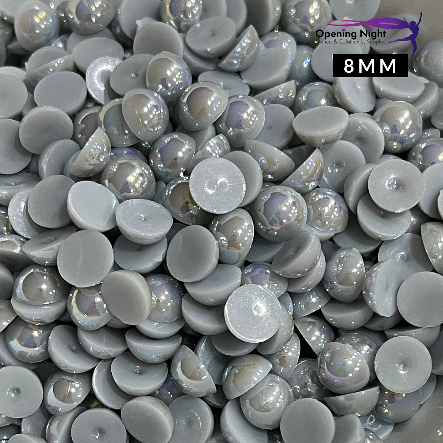 Pearl Flatback - Grey AB