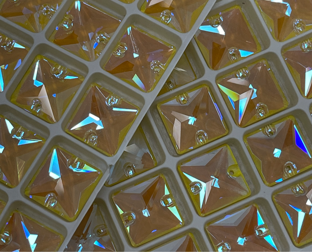16mm Square - Lemon - Glass