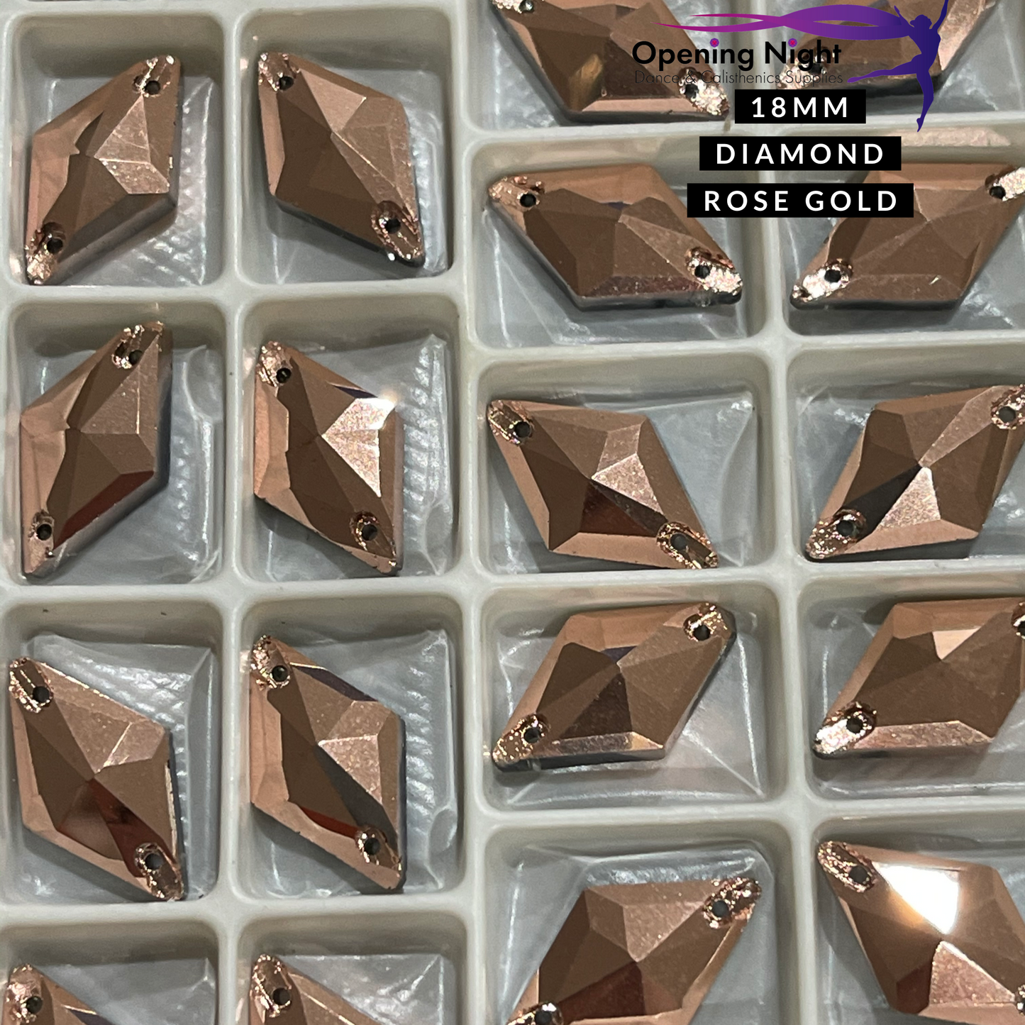 Diamond Shape 18mm, Rose Gold